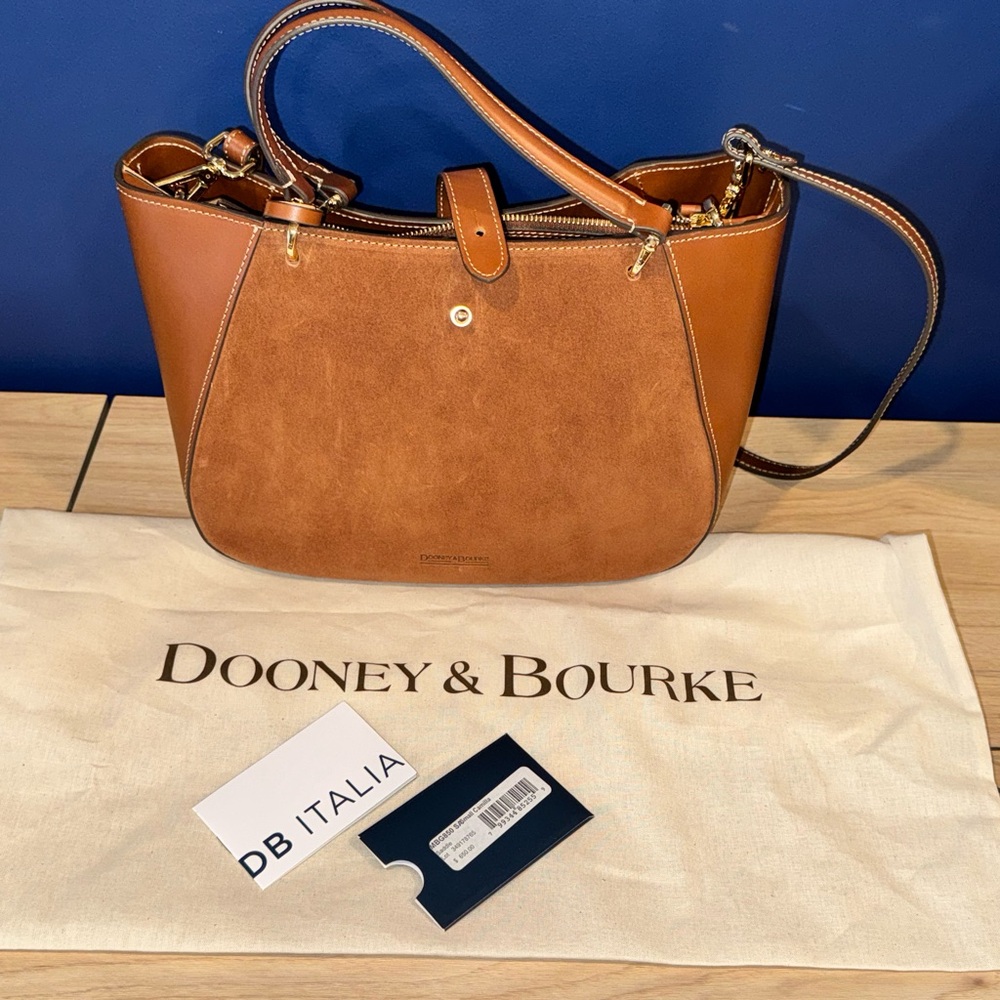 Dooney & Bourke Small Camila Saddle Made in Italy NWT Suede Leather Crossbody